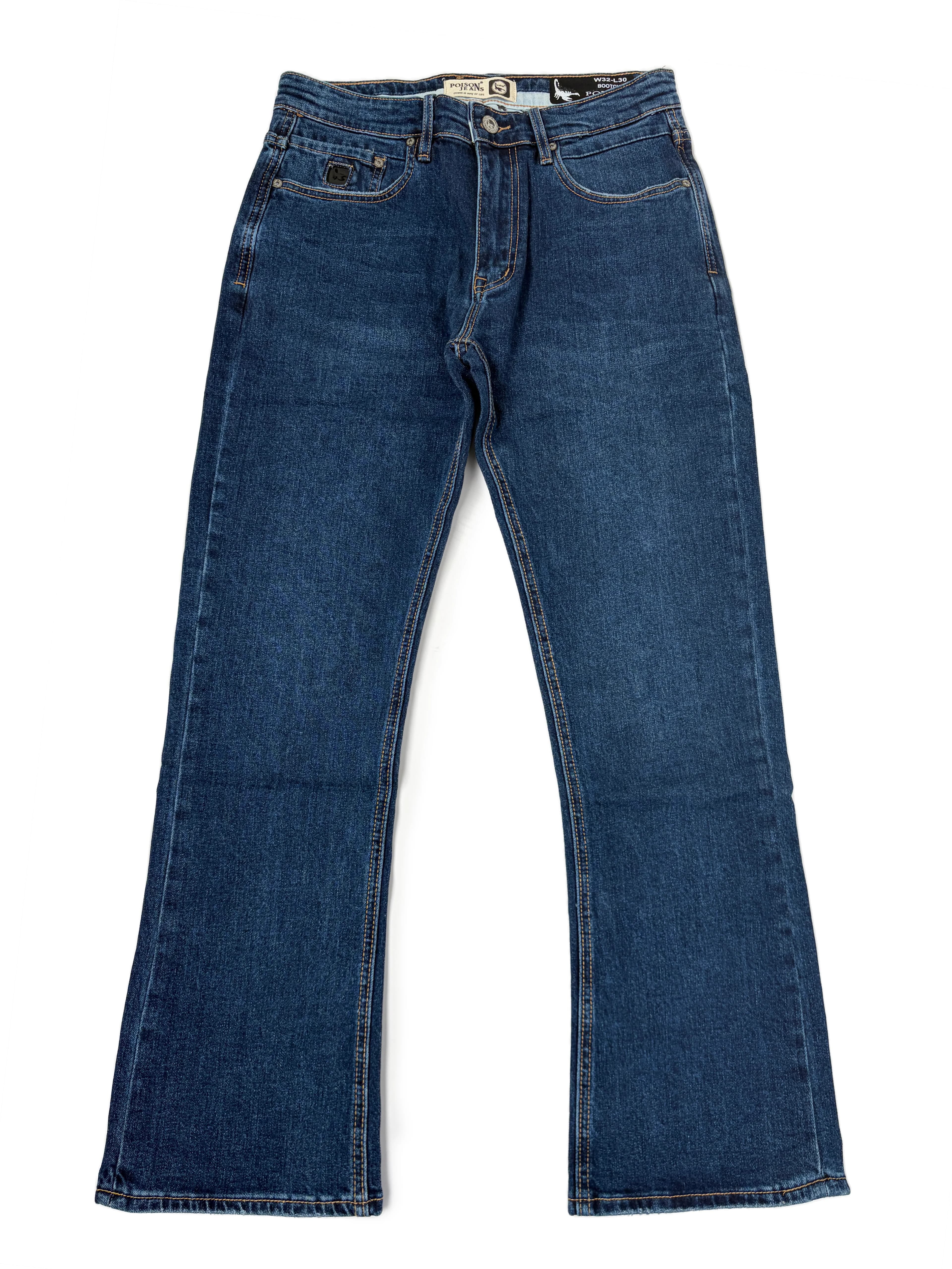 Dark Blue Boot Cut Fit Denim